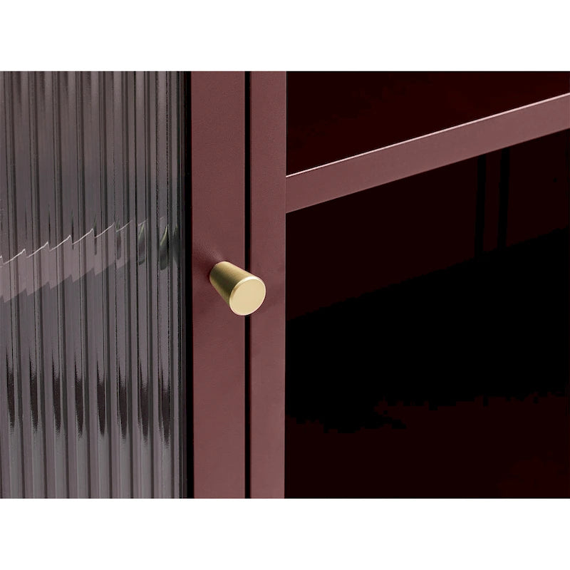 Buffet 3 portes Brianne de Rye Studio, style moderne, en métal et verre