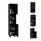 Garde-manger TUHOME Hobart avec 2 placards et 2 étagères ouvertes, poignées et charnières en aluminium - Non disponible