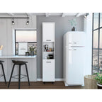 Garde-manger TUHOME Hobart avec 2 placards et 2 étagères ouvertes, poignées et charnières en aluminium - Non disponible