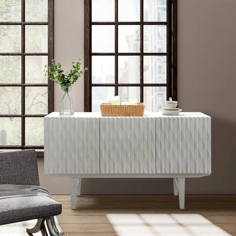Buffet Joanna à motifs géométriques sculptés modernes par HULALAHOME
