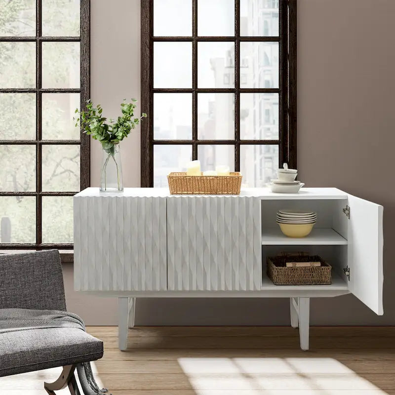Buffet Joanna à motifs géométriques sculptés modernes par HULALAHOME