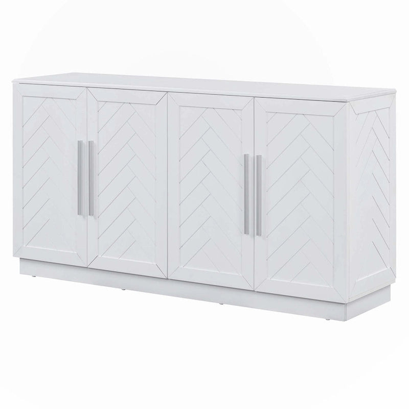 Buffet à 4 portes, grand espace de rangement avec étagères réglables