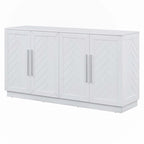 Buffet à 4 portes, grand espace de rangement avec étagères réglables