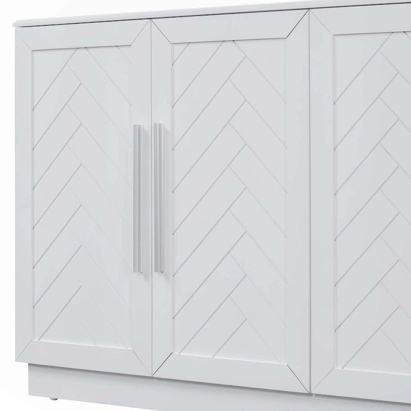 Buffet à 4 portes, grand espace de rangement avec étagères réglables