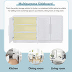 Buffet à 4 portes, grand espace de rangement avec étagères réglables