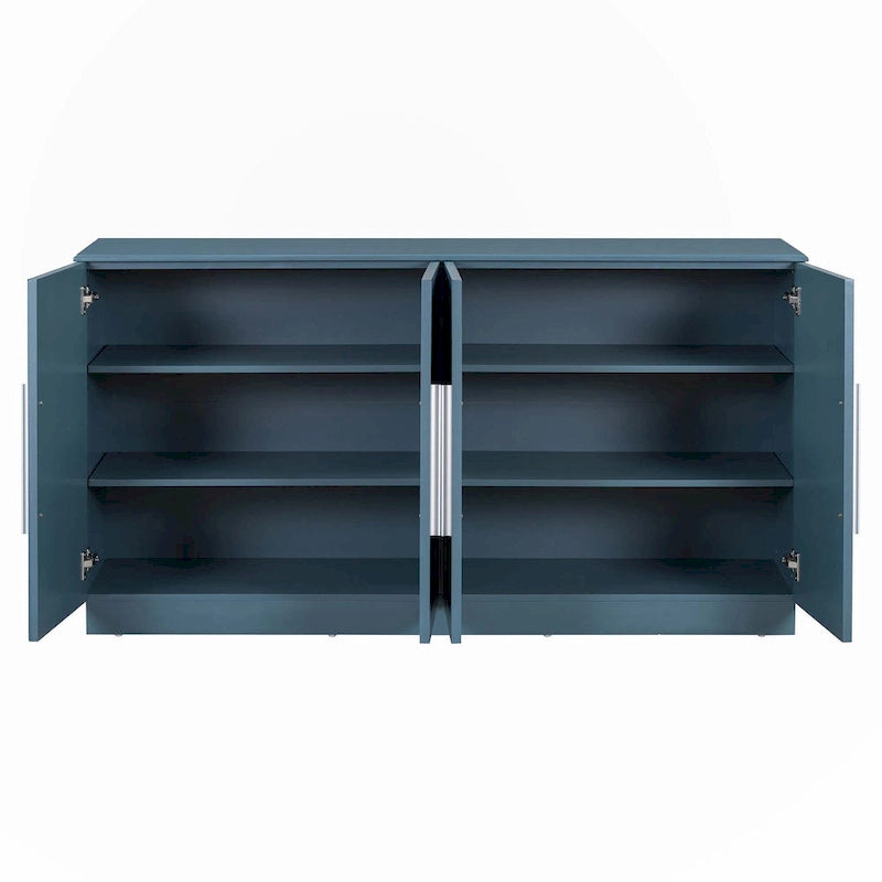 Buffet à 4 portes, grand espace de rangement avec étagères réglables