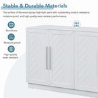 Buffet à 4 portes, grand espace de rangement avec étagères réglables