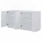 Buffet à 4 portes, grand espace de rangement avec étagères réglables