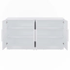 Buffet à 4 portes, grand espace de rangement avec étagères réglables