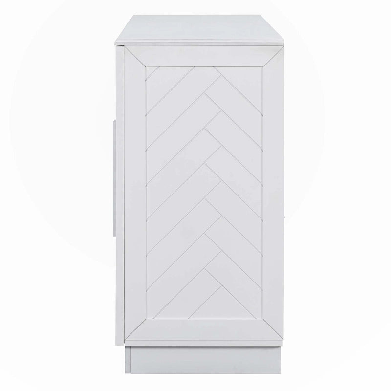 Buffet à 4 portes, grand espace de rangement avec étagères réglables