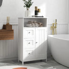 Meuble de rangement en bois à 1 étagère et 3 tiroirs, pour salle de bain