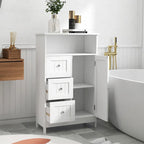 Meuble de rangement en bois à 1 étagère et 3 tiroirs, pour salle de bain