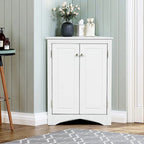 Meuble d'angle autoportant à 2 portes et étagères réglables - 80 cm de hauteur