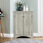 Meuble d'angle autoportant à 2 portes et étagères réglables - 80 cm de hauteur