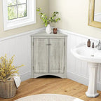 Meuble d'angle autoportant à 2 portes et étagères réglables - 80 cm de hauteur