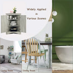 Meuble d'angle autoportant à 2 portes et étagères réglables - 80 cm de hauteur