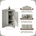 Meuble d'angle autoportant à 2 portes et étagères réglables - 80 cm de hauteur