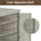 Meuble d'angle autoportant à 2 portes et étagères réglables - 80 cm de hauteur