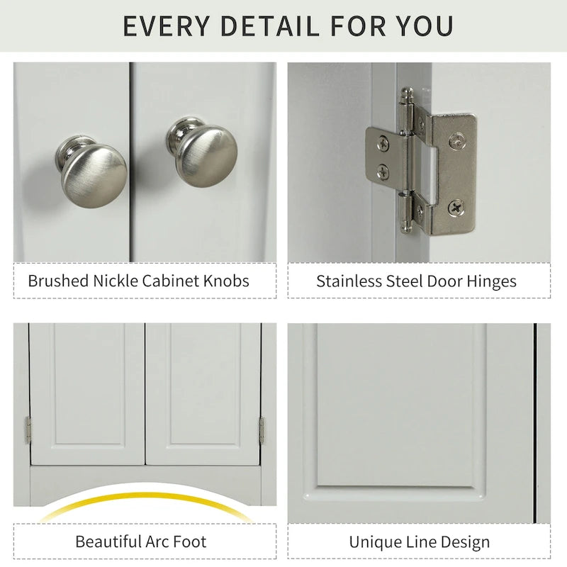 Meuble d'angle autoportant à 2 portes et étagères réglables - 80 cm de hauteur