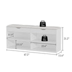 Banc de rangement à chaussures en bois avec assise rembourrée - Banc d'entrée