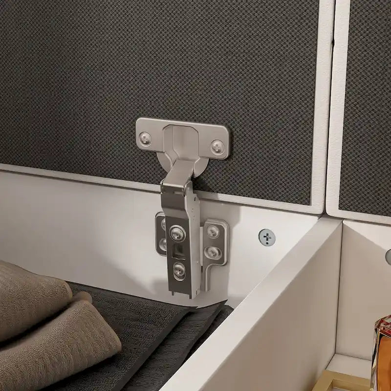 Banc de rangement à chaussures en bois avec assise rembourrée - Banc d'entrée