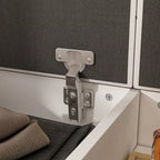 Banc de rangement à chaussures en bois avec assise rembourrée - Banc d'entrée