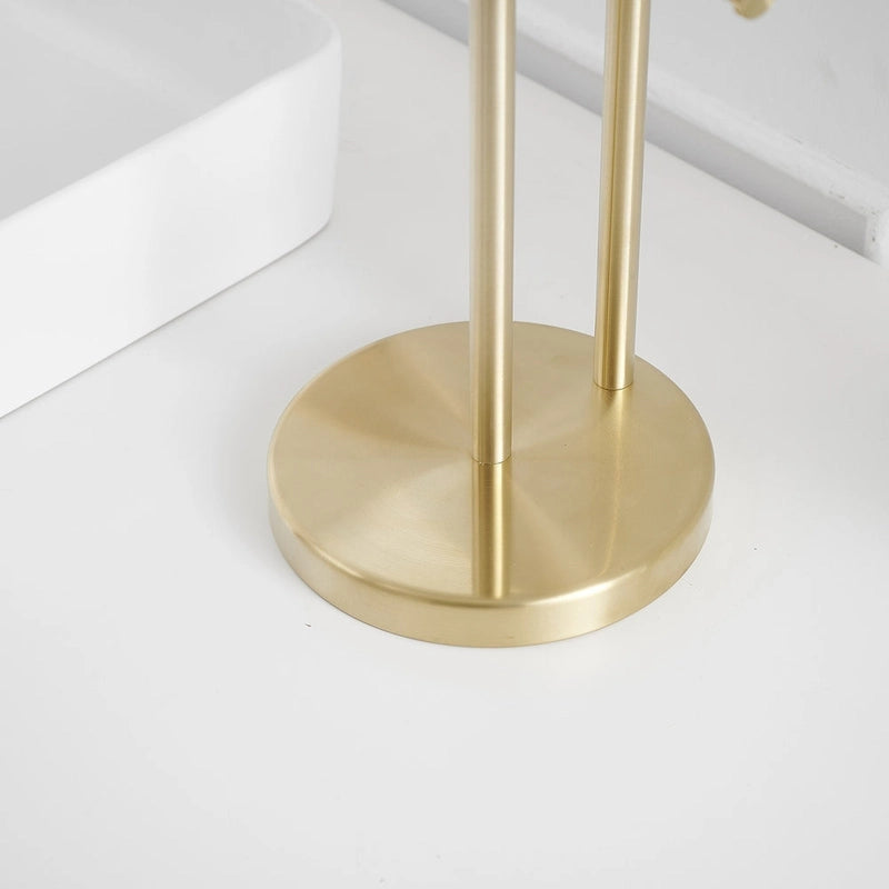 Barre de comptoir autoportante avec double porte-serviettes en forme de T pour salle de bain ou cuisine