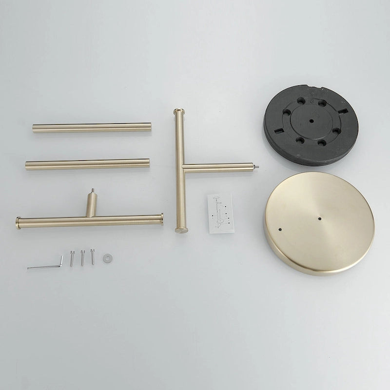 Barre de comptoir autoportante avec double porte-serviettes en forme de T pour salle de bain ou cuisine