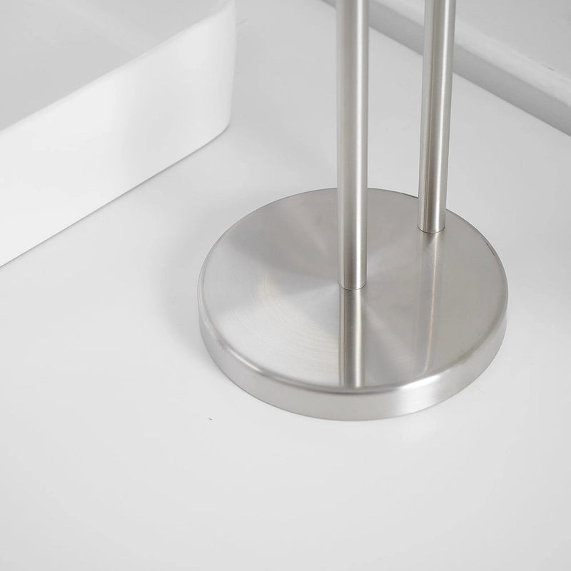 Barre de comptoir autoportante avec double porte-serviettes en forme de T pour salle de bain ou cuisine