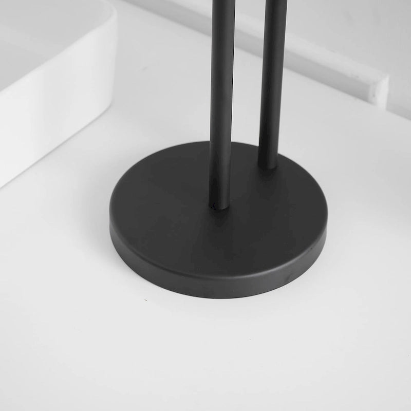 Barre de comptoir autoportante avec double porte-serviettes en forme de T pour salle de bain ou cuisine