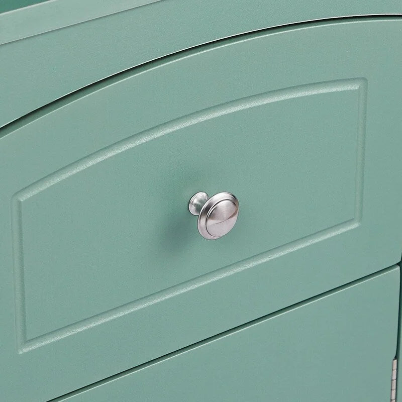 Meuble de salle de bain haut de 67 pouces (170 cm), meuble de rangement autoportant avec tiroir, panneau MDF, étagère réglable, vert