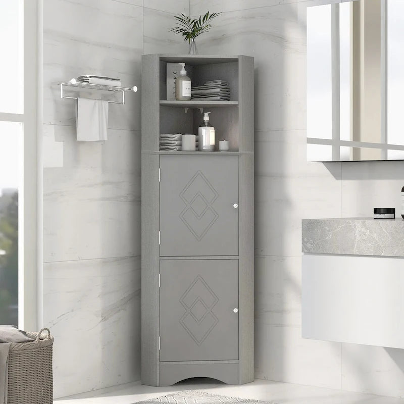 Armoire d'angle haute pour salle de bain