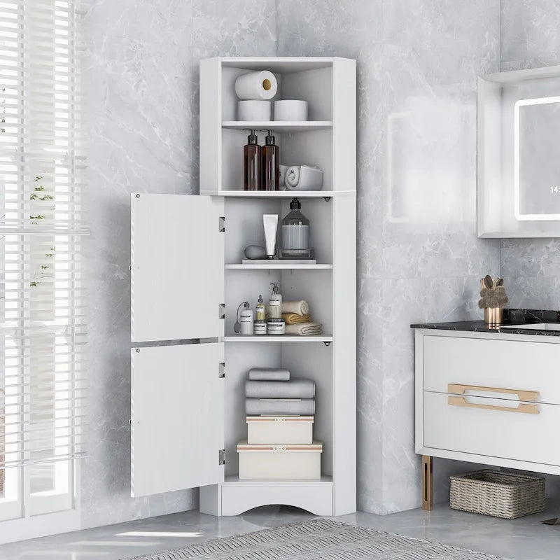 Armoire d'angle haute pour salle de bain