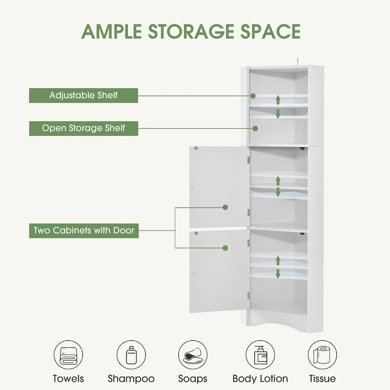 Armoire d'angle haute pour salle de bain