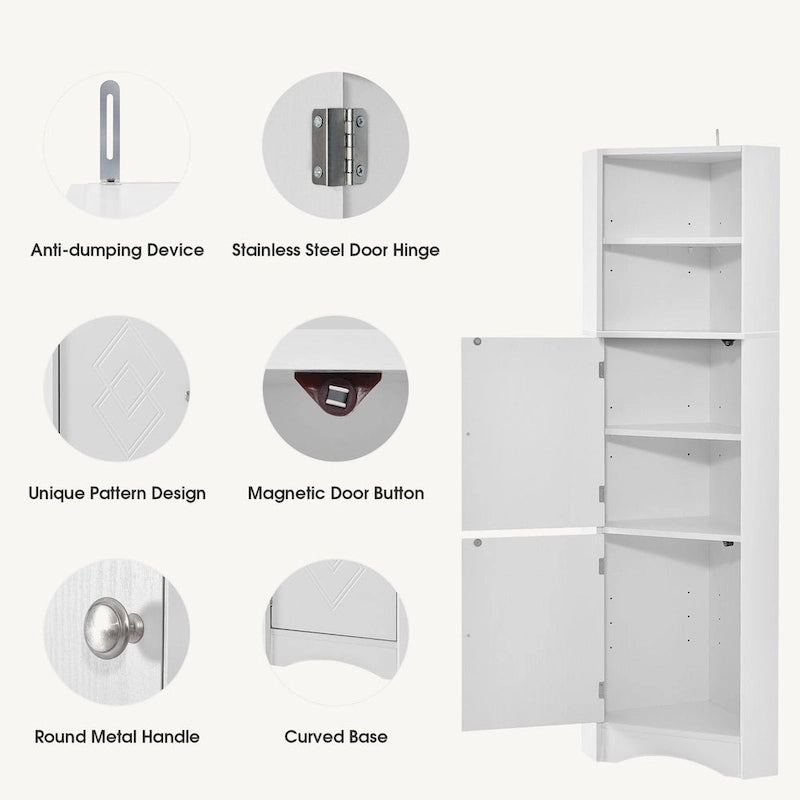 Armoire d'angle haute pour salle de bain