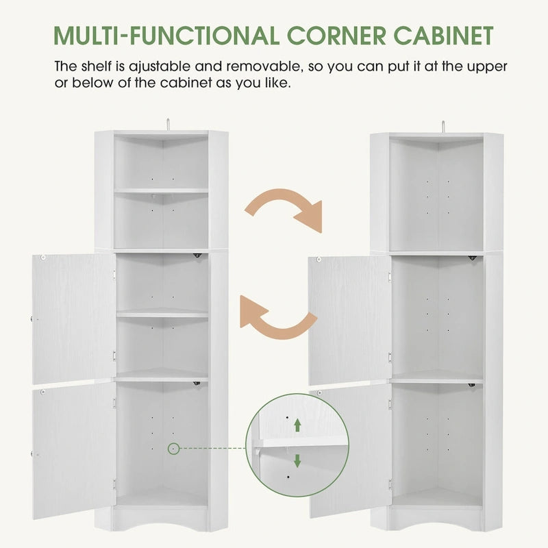 Armoire d'angle haute pour salle de bain