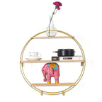 Étagères murales flottantes rondes à 3 niveaux Adeco - 19,6 cm (P) x 19,6 cm (L) x 5,3 cm (H)