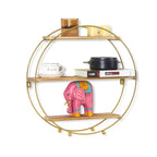 Étagères murales flottantes rondes à 3 niveaux Adeco - 19,6 cm (P) x 19,6 cm (L) x 5,3 cm (H)