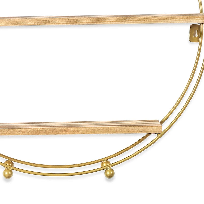 Étagères murales flottantes rondes à 3 niveaux Adeco - 19,6 cm (P) x 19,6 cm (L) x 5,3 cm (H)