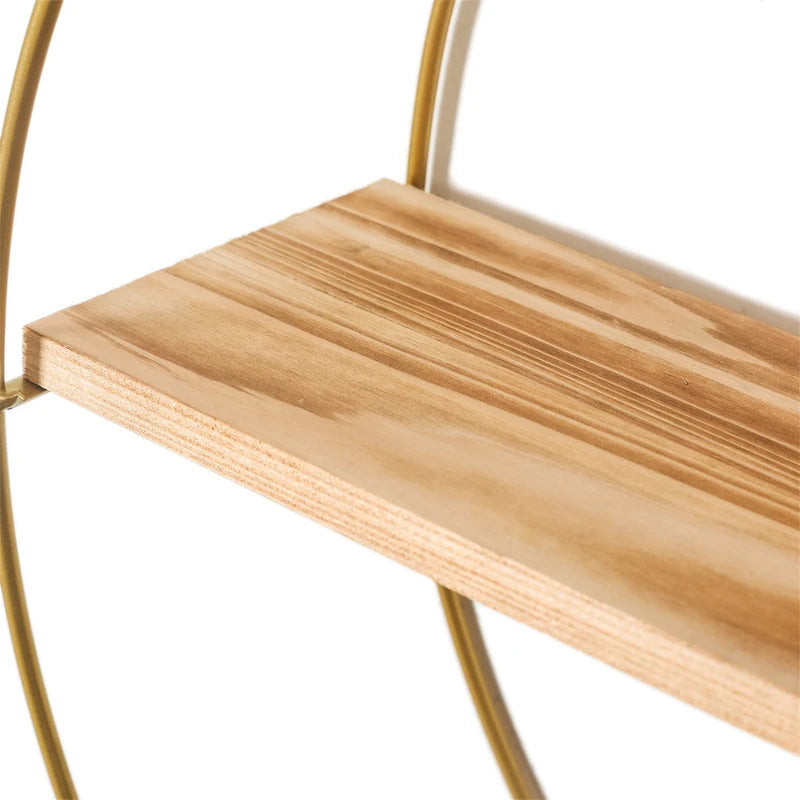 Étagères murales flottantes rondes à 3 niveaux Adeco - 19,6 cm (P) x 19,6 cm (L) x 5,3 cm (H)