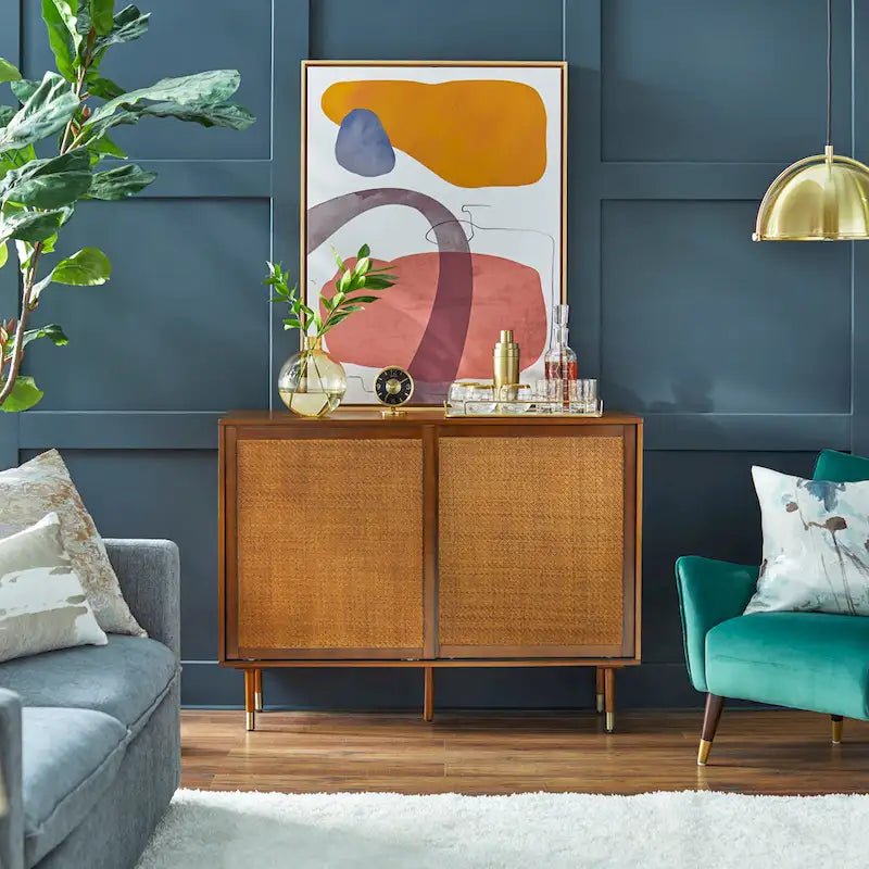 angelo:HOME Allen Rattan Buffet - 47.7 x 15.7 x 36