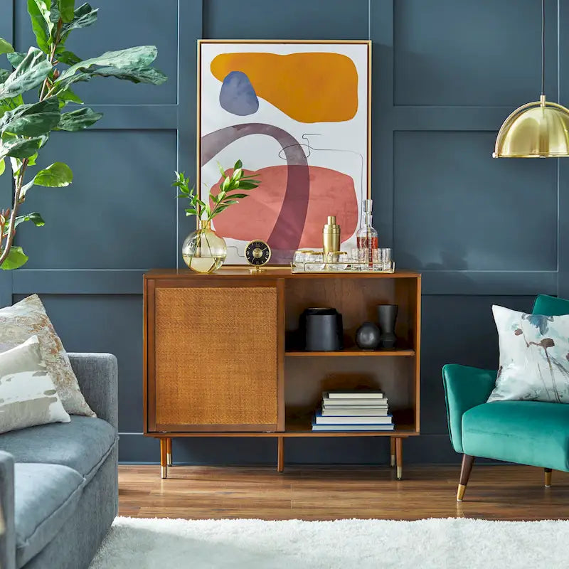 Angelo:HOME Buffet Allen en rotin - 47,7 x 15,7 x 36