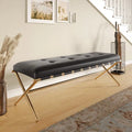 Cassatt Contemporary Black Fabric Bench