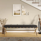 Banc contemporain Cassatt en tissu noir