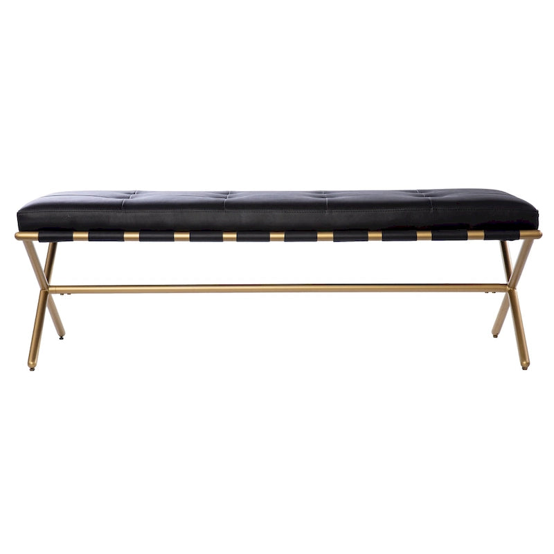 Banc contemporain Cassatt en tissu noir