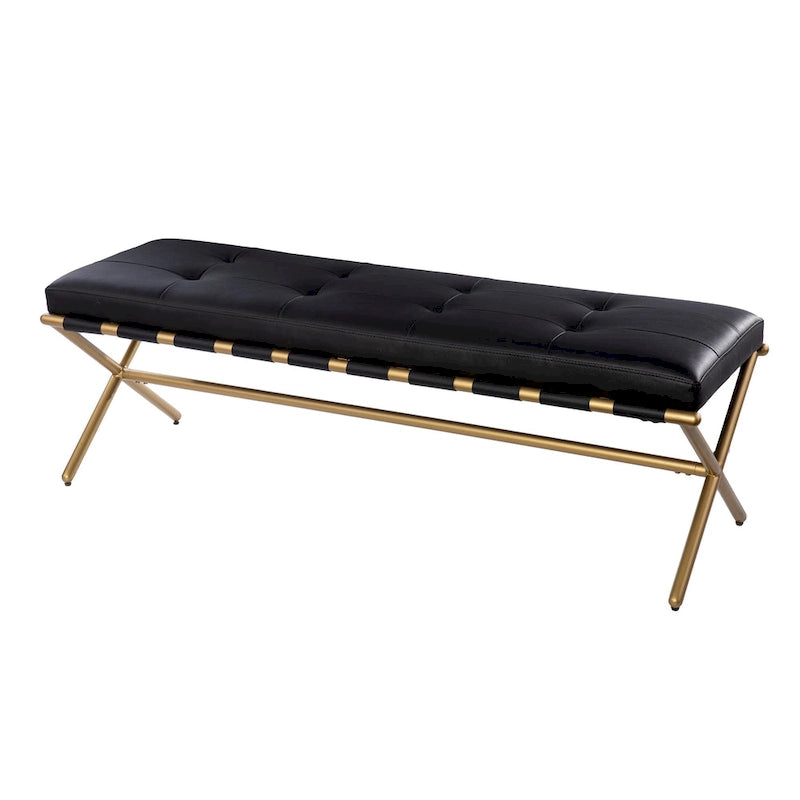 Banc contemporain Cassatt en tissu noir