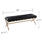 Banc contemporain Cassatt en tissu noir