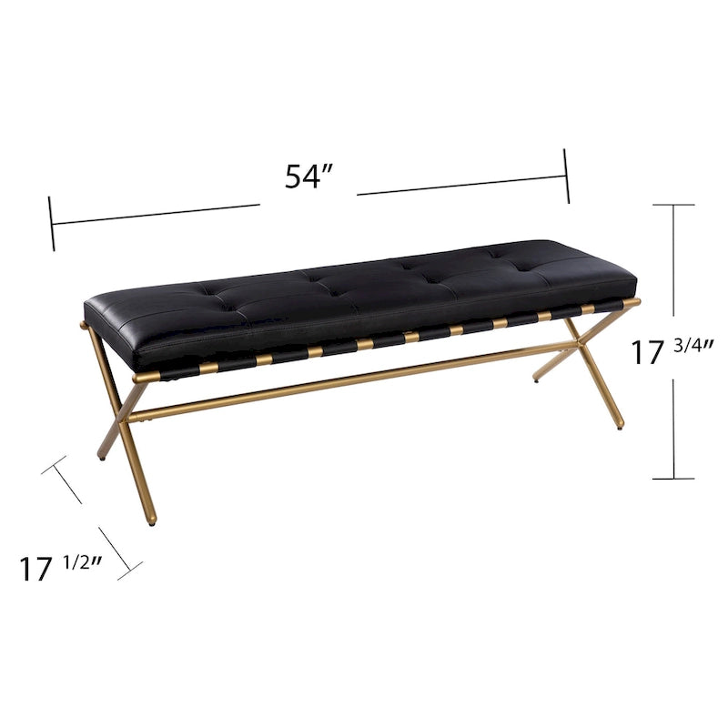 Banc contemporain Cassatt en tissu noir