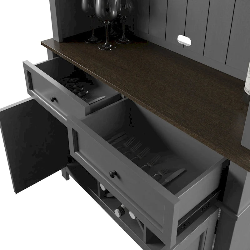 Buffet de cuisine Twin Star Home avec rangement pour vin