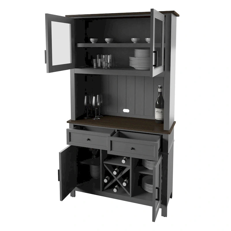 Buffet de cuisine Twin Star Home avec rangement pour vin